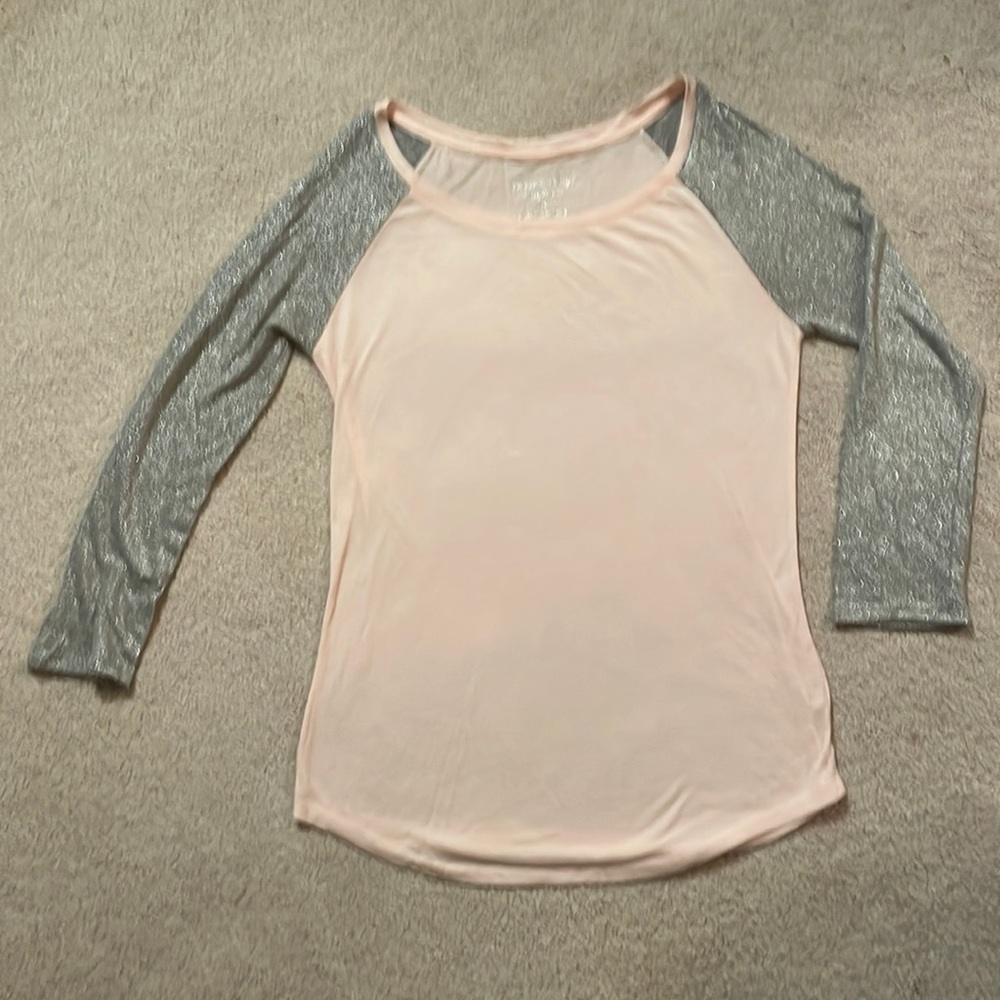 American eagle outfitters, Medium, pink and silver metallic sleeves